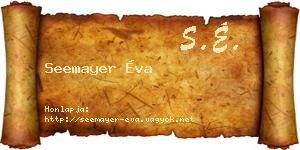 Seemayer Éva névjegykártya